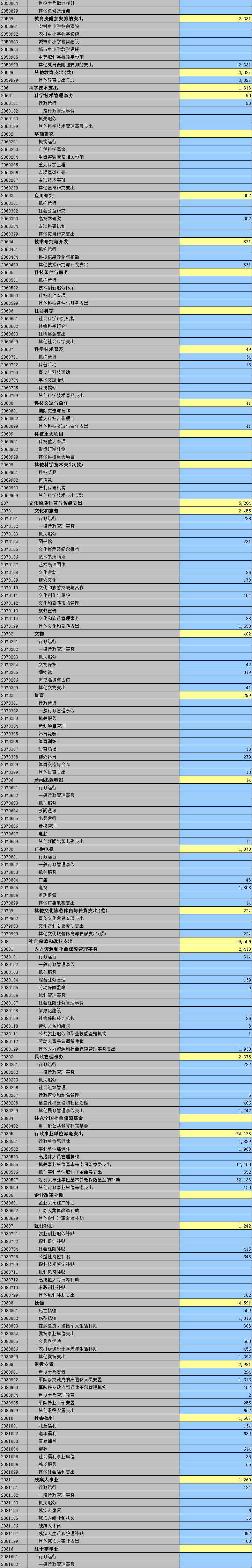 2020年度海城市一般公共预算支出决算功能分类录入表