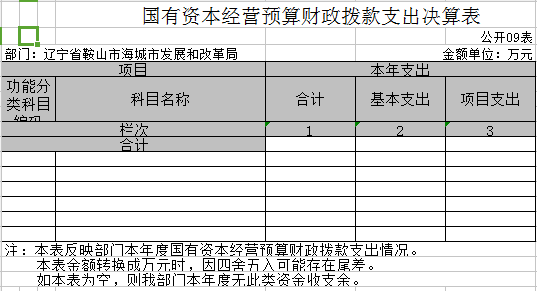 辽宁省鞍山市海城市发展和改革局2020年决算公开表