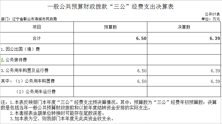 辽宁省鞍山市海城市民政局2020年决算公开表