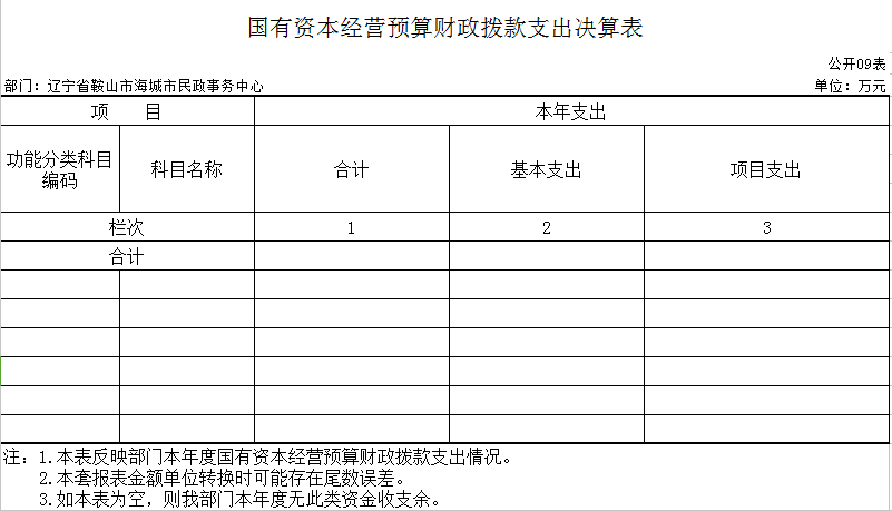 辽宁省鞍山市海城市民政事务服务中心2020年公开决算表