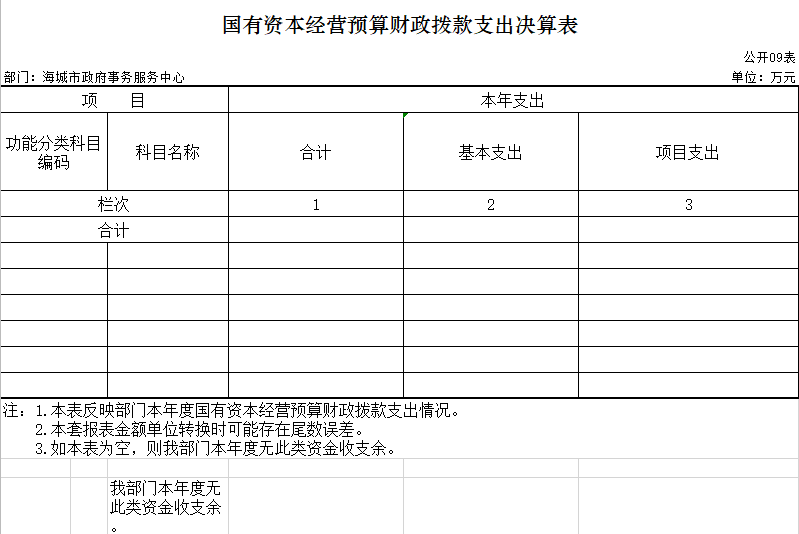  辽宁省鞍山市海城市政府事务服务中心2020年决算公开表