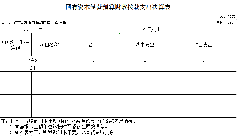 辽宁省鞍山市海城市应急管理局2020年决算公开表