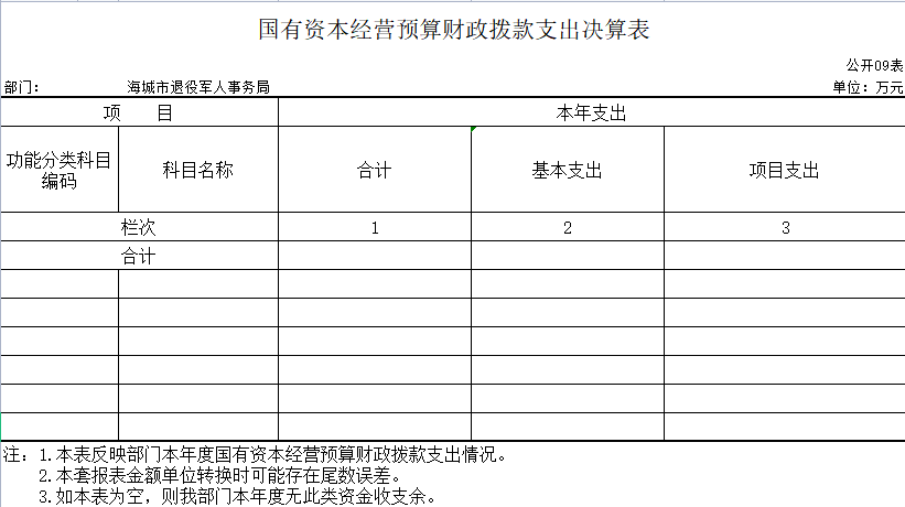 辽宁省鞍山市海城市退役军人事务局 2020年度部门决算公开表