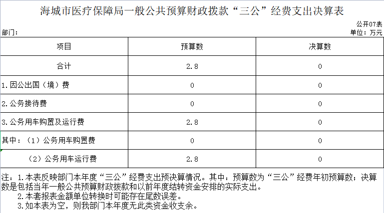 辽宁省鞍山市海城市医疗保障局2020年决算公开表