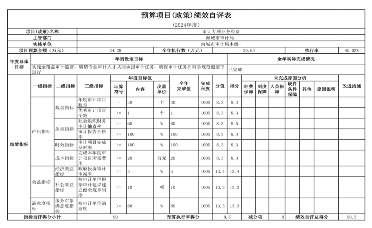 辽宁省鞍山市海城市审计局（本级） 2024年度部门决算