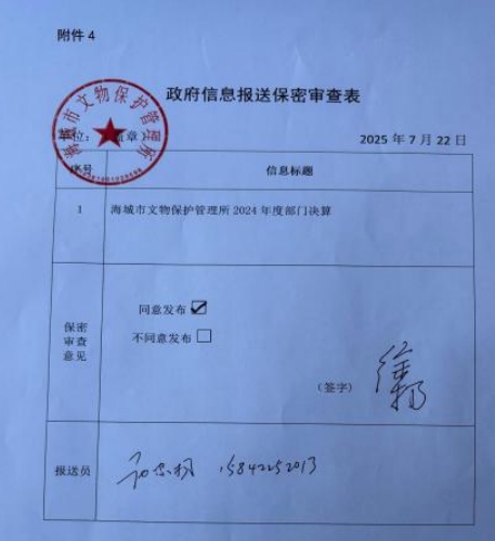 辽宁省鞍山市海城市文物保护管理所 2024 年度部门决算