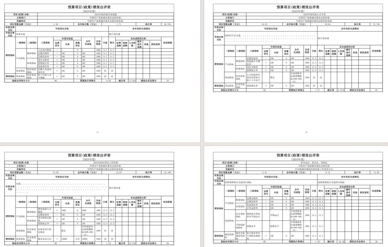 中国共产党辽宁省鞍山市海城市委员会组织部2025年度公开报告
