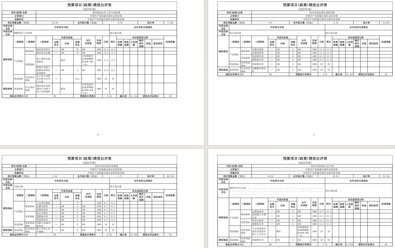 中国共产党辽宁省鞍山市海城市委员会组织部(本级)2025年度公开报告