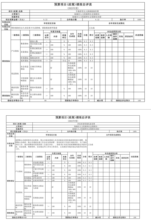 辽宁省鞍山市海城市人力资源和社会保障局 2025年度公开报告